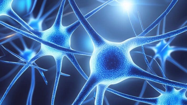 Image of neurons in blue